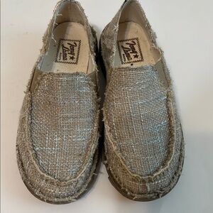 Tony Lama Tan Slip-On Loafers with Moccasin Toe